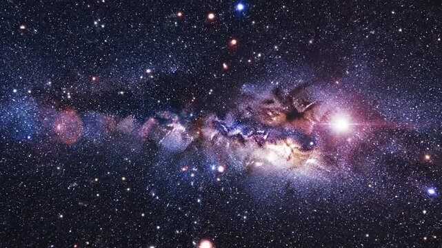The majestic galaxy cluster shines brightly in the dark universe with stars and nebulae.