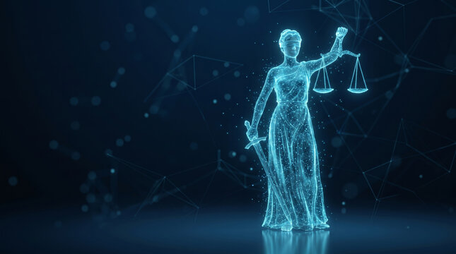 Digital justice balance fairness transparency accountability responsibility principle technology law. Legal law justice. authority responsibility trust, decision monitoring intelligence diagram