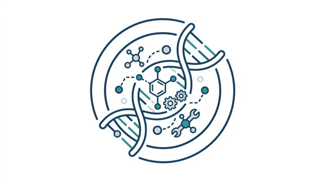 Abstract DNA and molecular biology illustration.