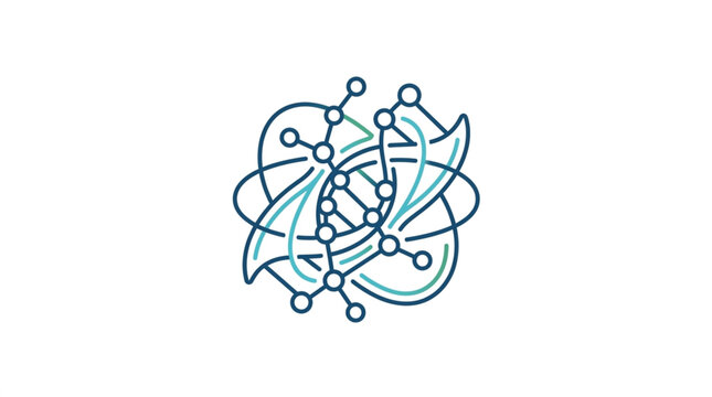 Abstract DNA and molecular structure illustration.