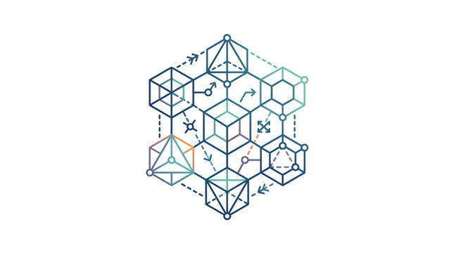 Abstract Geometric Hexagonal Wireframe Design Pattern.