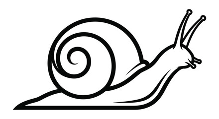 Black and white snail silhouette on a white background © Ferdous_Studio1989
