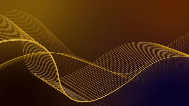 Abstract wave lines on dark gradient background animation, elegant flowing curves modern minimal design