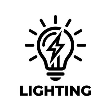 Light Bulb with Electric Lightning Bolt.