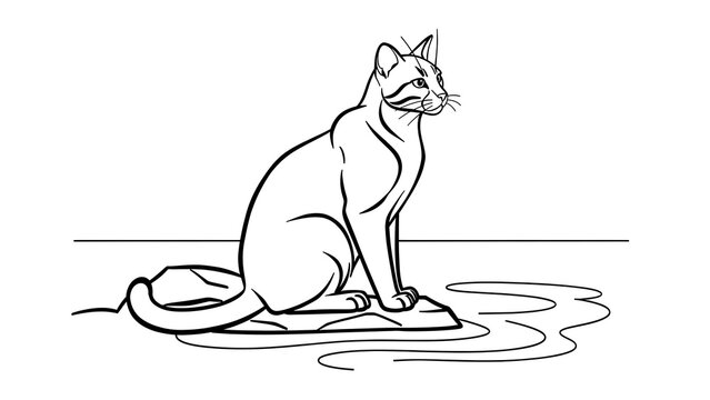 Siamese cat sitting on white background.