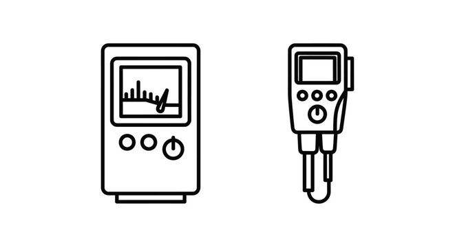 Soil monitoring equipment and ph meter icons with agriculture scientific instrument measurement gardening analysis technology equipment minimalist precision nutrient hothouse