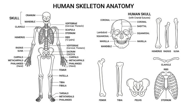 Human Skeleton Anatomy Diagram
