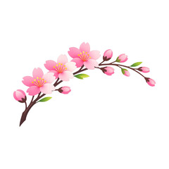 Obraz premium PNG Elegant cherry blossom branch illustration.