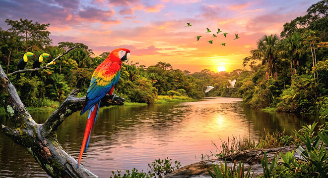 red and yellow macaw