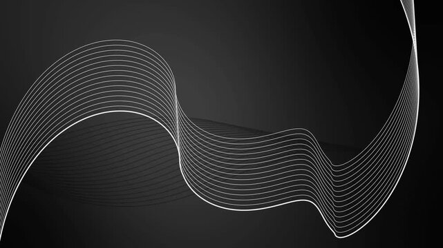 Background flowing curved lines forming an abstract wavy design across the frame animation