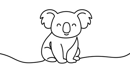 Fototapeta premium Cute koala illustration on white background.
