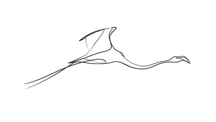Obraz premium Elegant crane bird illustration on white background.