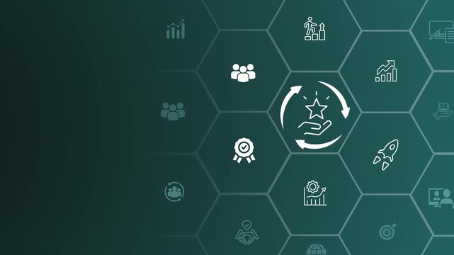 Personalization marketing concept. Offering premium product and service with the best quality for target customer. Animation of 4k video. Motion graphics of customer satisfaction & business growth. 