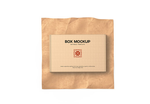 Cardboard Box Packaging Mockup