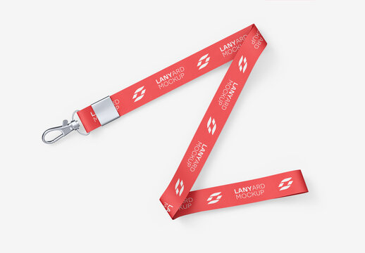 Red Lanyard Mockup Template