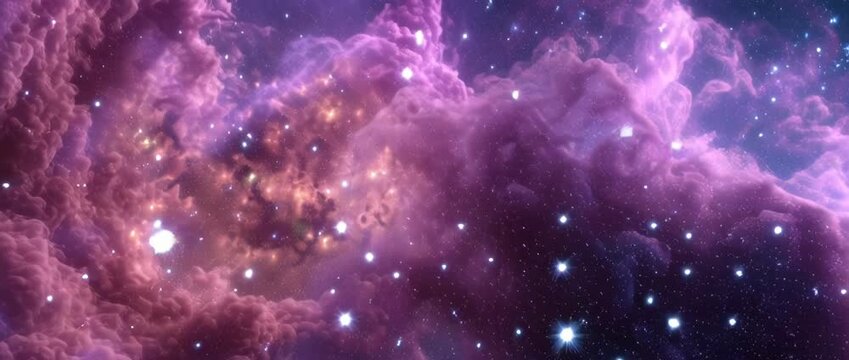 Vibrant cosmic nebula with glowing stars in deep space.