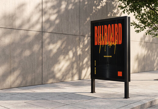 Outdoor City Street Billboard Mockup