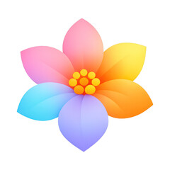Obraz premium PNG Colorful abstract floral design.