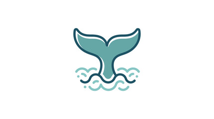 Minimal Whale Tail Vector Illustration © Dafid