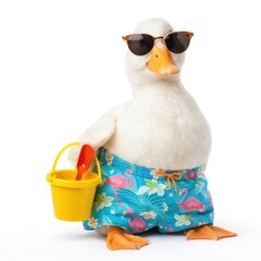 Obraz premium Duck vacationing in style.
