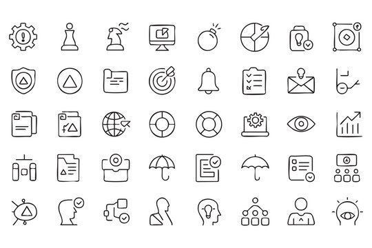 Corporate Governance and Internal Audit Line Symbol Set
