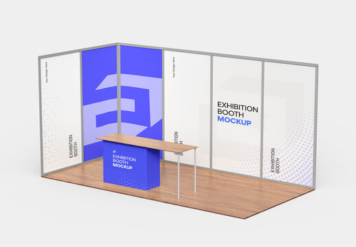 Exhibition Stand Mokup Perfect for Trade Shows, Branding Booth, and Backdrop Displays