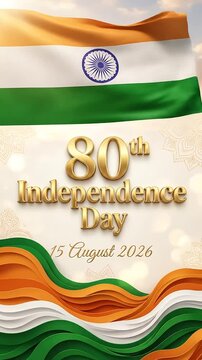 Celebrating India's 80th Independence Day Anniversary with patriotic imagery and vibrant tricolor design