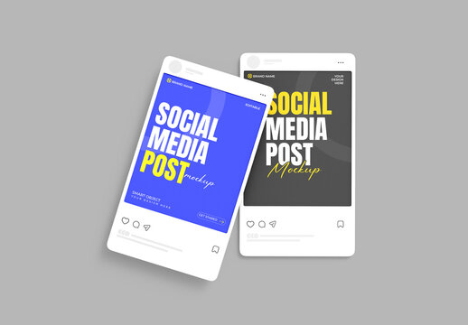 Social Media Feed Post Mockup Set