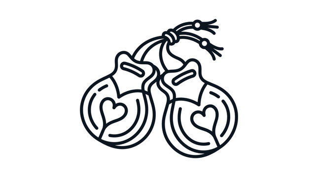 Spanish Castanets Heart Icon Vector