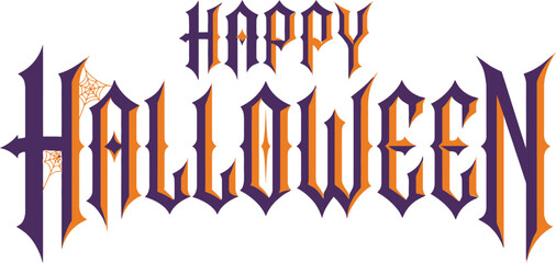 Obraz premium Happy halloween greeting in gothic style lettering