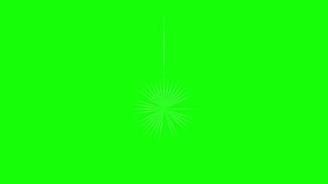Minimalist hanging star ornaments featuring thin white lines on green background