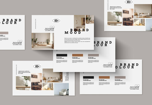 Minimal Interior Design Mood Board Presentation Template With Neutral Home Decor