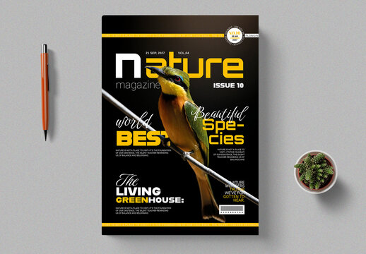 Nature Cover Magazine Template Layout