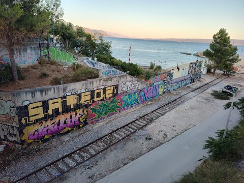 Graffiti on the railway in Split