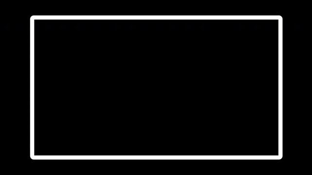 Minimal box outline reveal motion graphics. Square frame stroke animation clean border. rectangle outline animation.