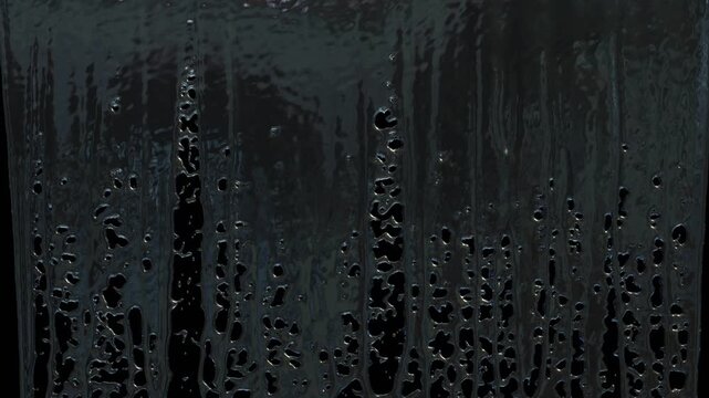 Falling water flows across a clean, reflective surface in this tranquil lobby installation. Projection mapping transforms liquid art into aquatic visuals of pure serenity. A peaceful waterfall cascade