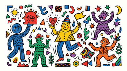 Fototapeta premium Festival Doodle Background