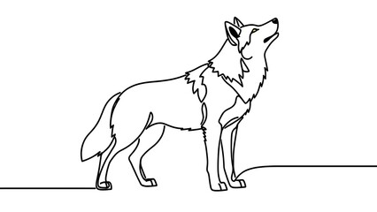 Obraz premium Howling wolf illustration on white background.