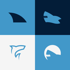 Obraz premium Minimalist Shark Logo Bundle Modern Brand Identity Vector Collection