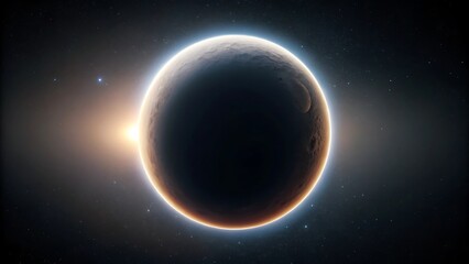 Fototapeta premium Beautiful cosmic scene showing planet with glowing atmosphere during space phenomenon