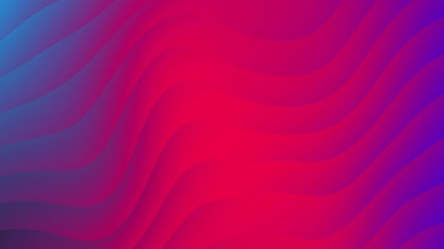 Abstract undulating waves of pink and blue gradient flow smoothly creating dynamic background motion