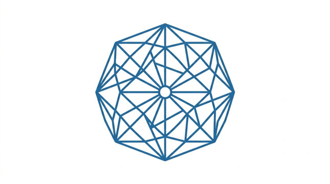 Geometric Decagon Pattern with Intersecting Lines.