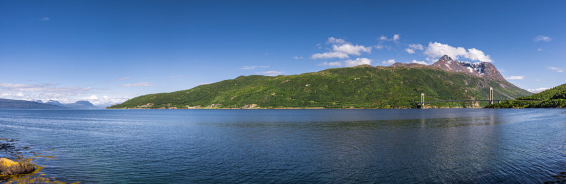 Skjombrua am Ofotfjord bei Narvik in Norwegen