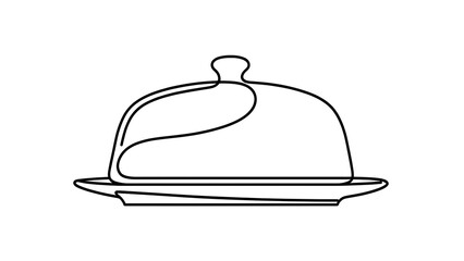 Fototapeta premium Cloche bell jar on plate white background.