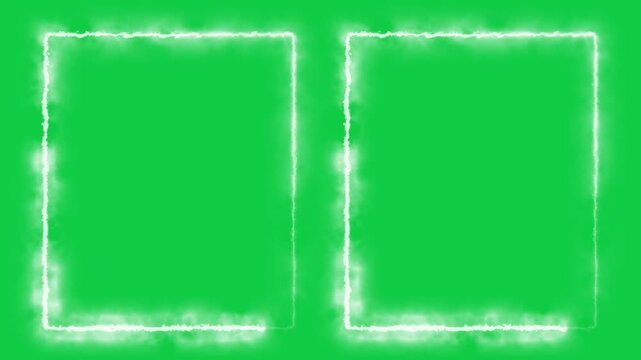 Two Vertical Smoke Border Split Screen Frames Chroma Key Overlay