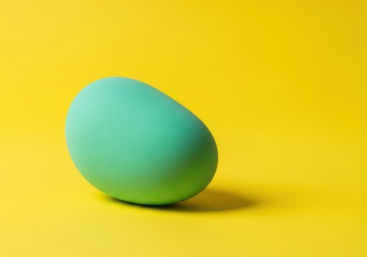 Vibrant mint green object contrasting sharply against a bright sunny yellow surface. Modern color palette inspiration for design projects, contrasting, abstract, cool