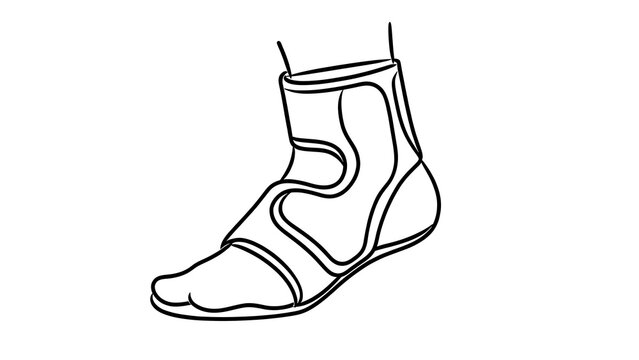 Medical ankle support illustration white background.