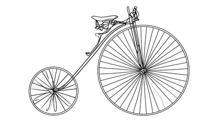 Fototapeta premium Vintage penny farthing bicycle white background.