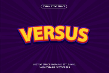 Fototapeta premium Editable vector versus text effect, suitable for posters, templates, etc.