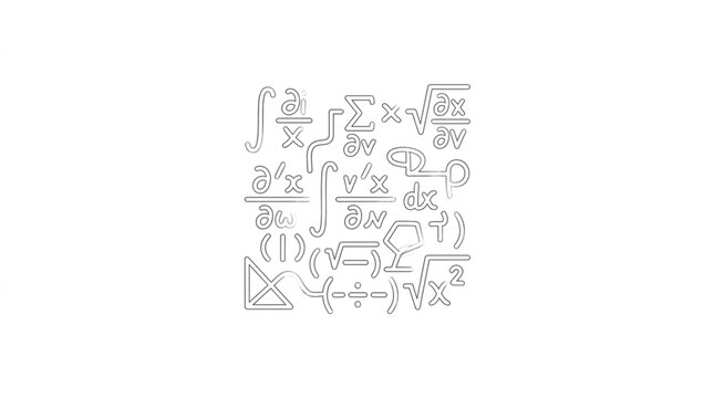 Hand Drawn Mathematical Equations and Symbols Collection.